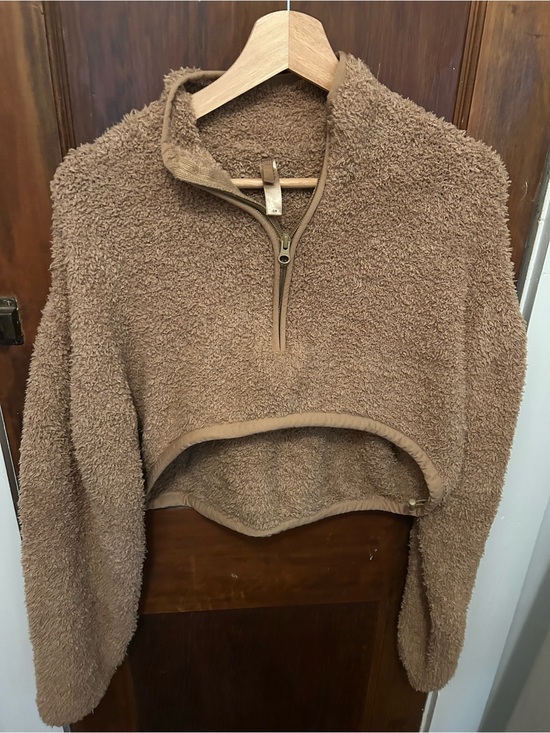 SKIMS Tops - SKIMS Cozy Cropped Teddy Quarter-Zip Jacket